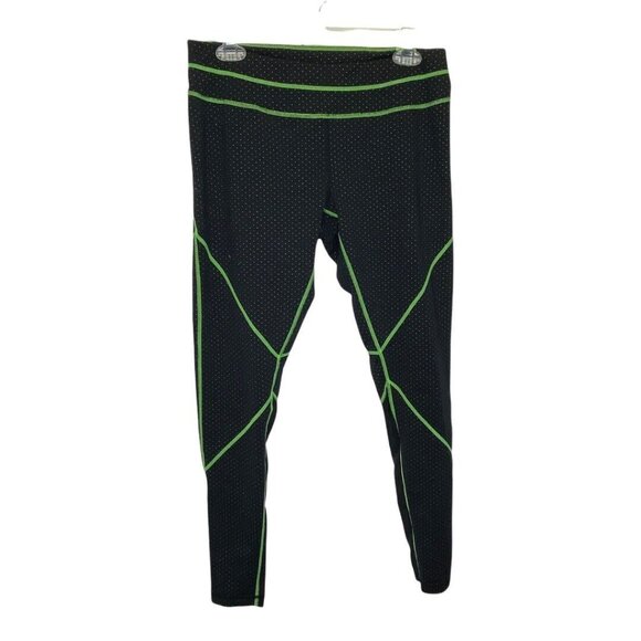 Zella Athletic Womens L Athletic Leggings Pants Polka Dots Black Mesh Back Leg - Picture 2 of 12